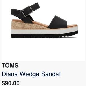 Tom’s Black Wedge Sandal Diana Espadrille